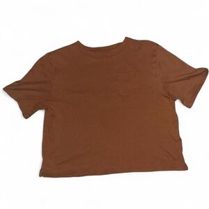 Brown crop top with front pocket